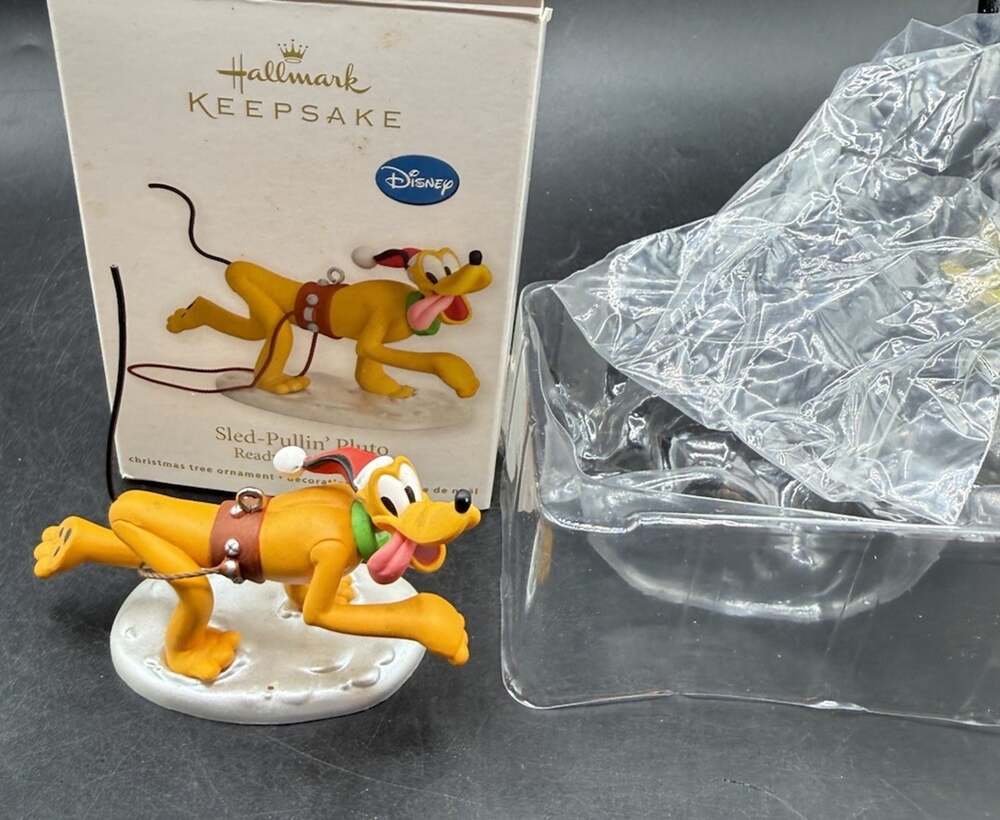 Hallmark Disney Sled Pullin Pluto Ready Set Snow Collectible Ornament MIB -52D